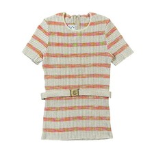 True Vintage Samantha York 1970's Hippie Top With Belt Colorful Size 8 Stretch