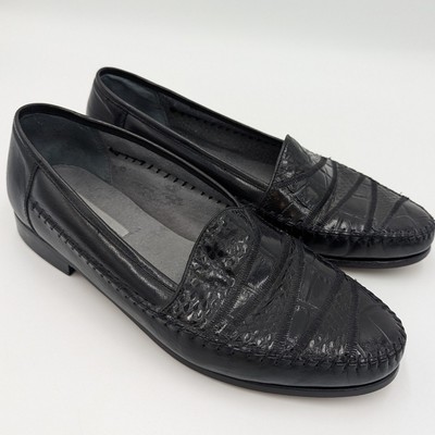 Stacy Adams Genuine Snakeskin Loafers Black Exotic Leather  display picture 2