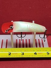 Vintage Helin Flatfish "Non-Rattle" U20 Fishing Lure RARE Pearl White With Color