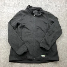 LL Bean Jacket Womens Large Black Full Zip Fleece Lined Outdoor Layer Warm
