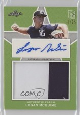 2020 Leaf Perfect Game National Showcase Green 5/25 Logan McGuire Patch Auto nd3