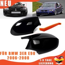 2x Spiegelkappen Geh�use Au�enspiegel Glanz Schwarz f�r BMW 3er E90 2006-2008