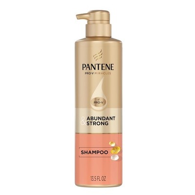 Pantene Abundant & Strong Shampoo, Strengthens Scalp's Hold on Hair Roots, 13.5