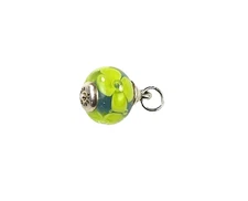 James Avery Bell Finial Lime Floral Art Glass Charm Designer Signer Jewelry