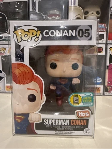 Funko Pop! Superman Conan O'Brien #05 San Diego Comic Con Vaulted w/ Protector