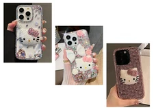 Bling 3D Hello Kitty Crystal Diamond Case For Samsung S25 S24 S23 S22 S21 Ultra