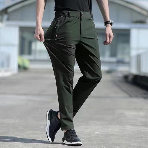 Herren Sommer Hose Eis Seide Stretch Atmungsaktiv Gerades Bein Hose Schnelltrocknend - Bild 3 von 19