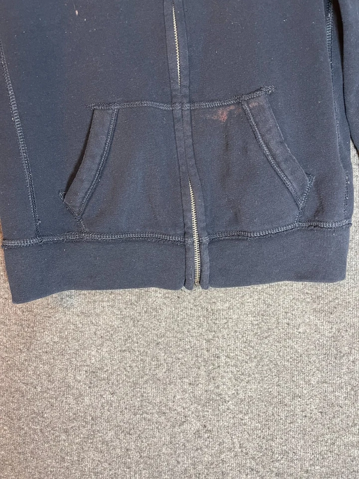 Suéter para mujer Gilli Hicks azul medio cremallera completa sudadera con capucha deletrear logotipo damas. Foto 3 de 4