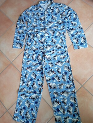 Fleece Schlafanzug Jungen Eisbär blau, 10 Jahre, Joe Boxer