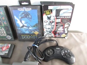Sega MK-1631 Genesis 1 Console 4 controllers Games Gun Bundle Parts Only t8