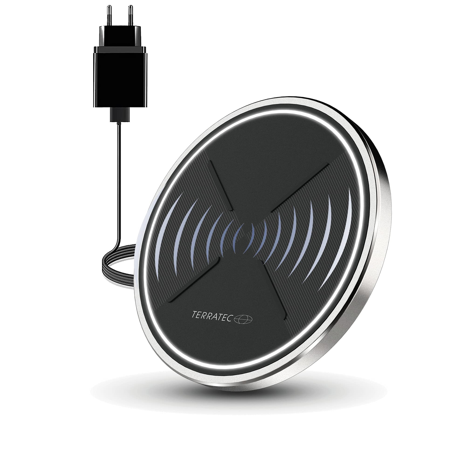 TerraTec ChargeAIR Dot Wireless Charger Charging Pad, Wireless 10W QI Charger, C