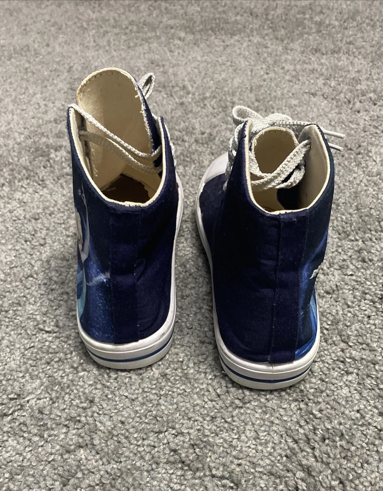 Niñas Jóvenes Elsa Lona Pantalla Alta Gráfica Zapatilla Azul Blanco Disney Frozen 5 Foto 4 de 4