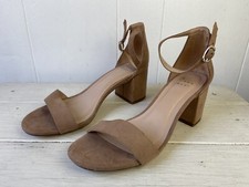 A New Day Women's Michaela Suede Open Toe Heels Pumps Taupe Size 6