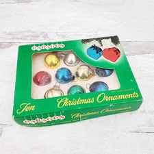 Vintage Paragon 1" Small Mercury Glass Feather Tree Ball Christmas Ornaments 18