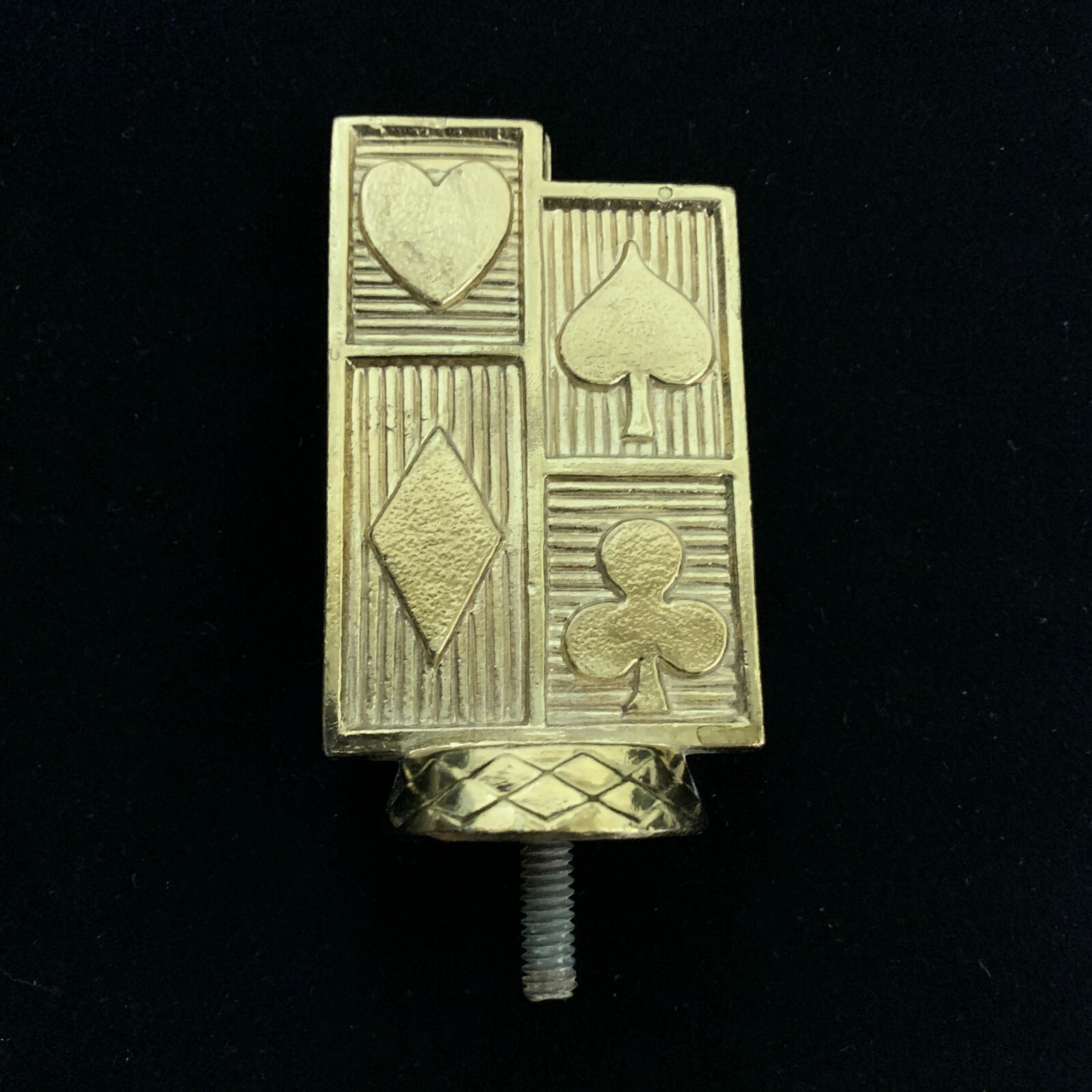 Playing Cards, Trophy Topper Figure, Metal, Gold Color, 3 3/4