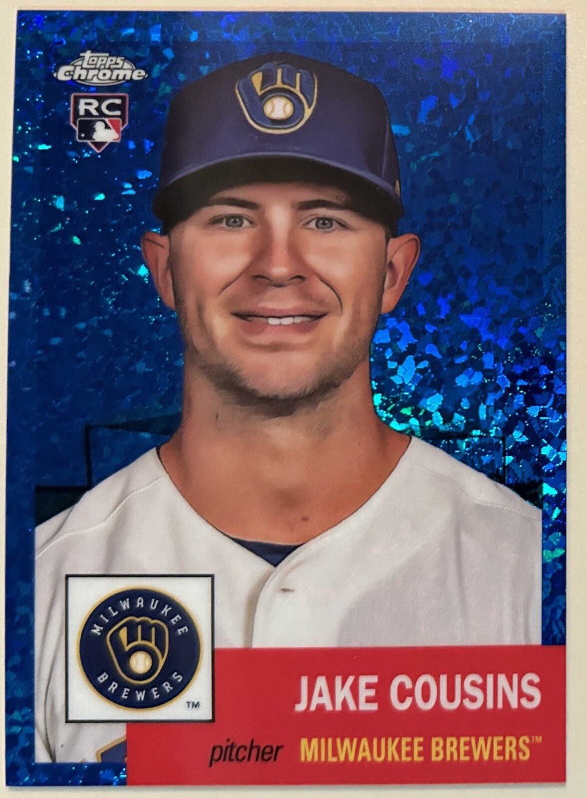2022 Topps Chrome Platinum Jake Cousins Blue mini-Diamond Refractor /199