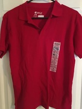 New Red school uniform polo style shirt Biys size 14 From academy sports