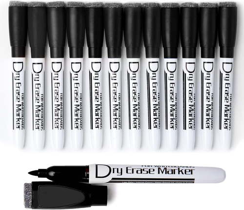 Magnetic Dry Erase Markers with Eraser Low Odor Fine Tip Whiteboard Pens Pack of - Picture 9 of 12