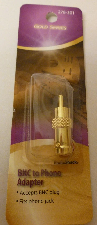 RadioShack Adapters - BNC to Phono GOLD #278-0301 & Phono to BNC #278-0254 Qty 2 - Image 4 of 4
