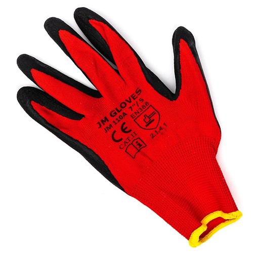 * SICHERHEITSHANDSCHUHE latexbeschichtet Bau Transport Sortier Lager JM110A - Bild 2 von 2
