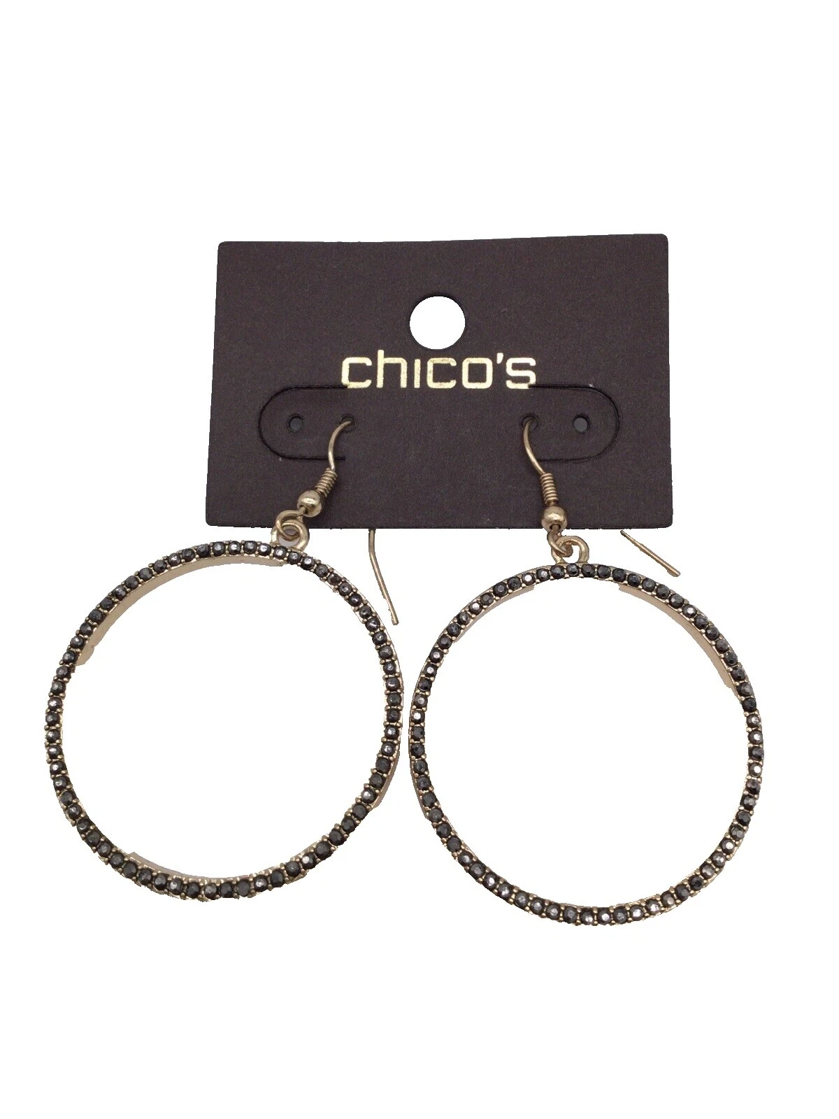 Chico's 水晶时尚环状耳环