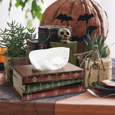MyGift Antique Book Design Wood Bathroom Facial Tissue Dispenser Box Cover