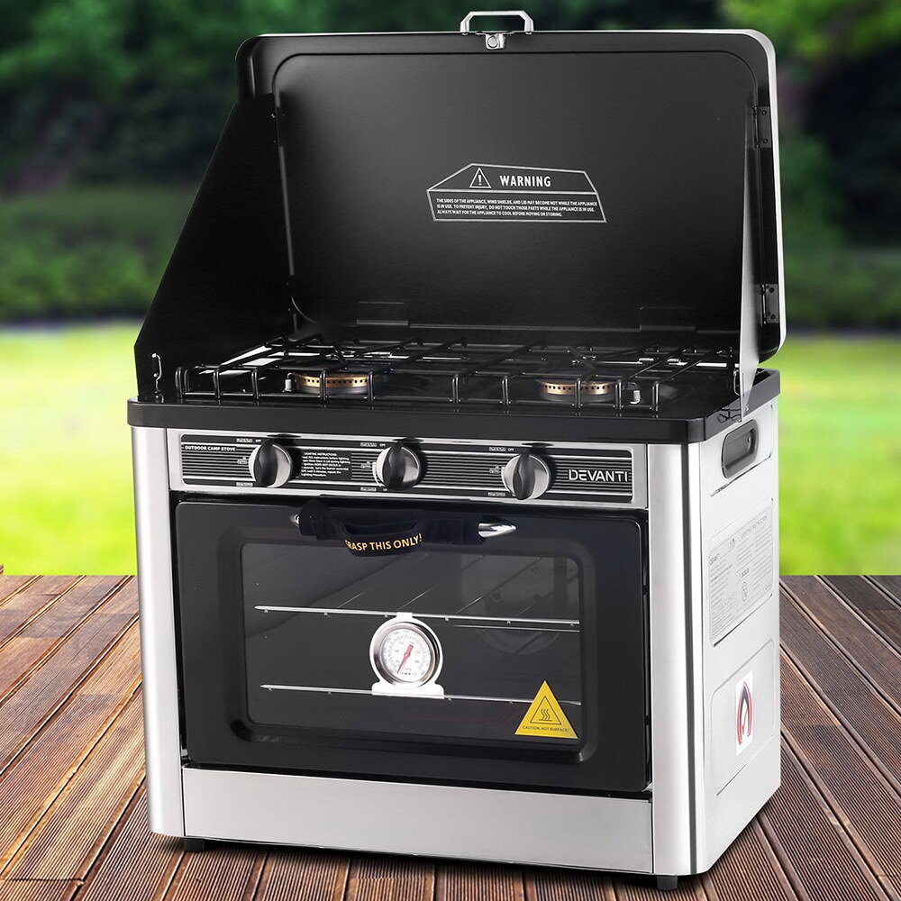 Devanti Portable Gas Camping Oven Outdoor Caravan Stove Cooker Stainless  Steel 9350062123492 | eBay