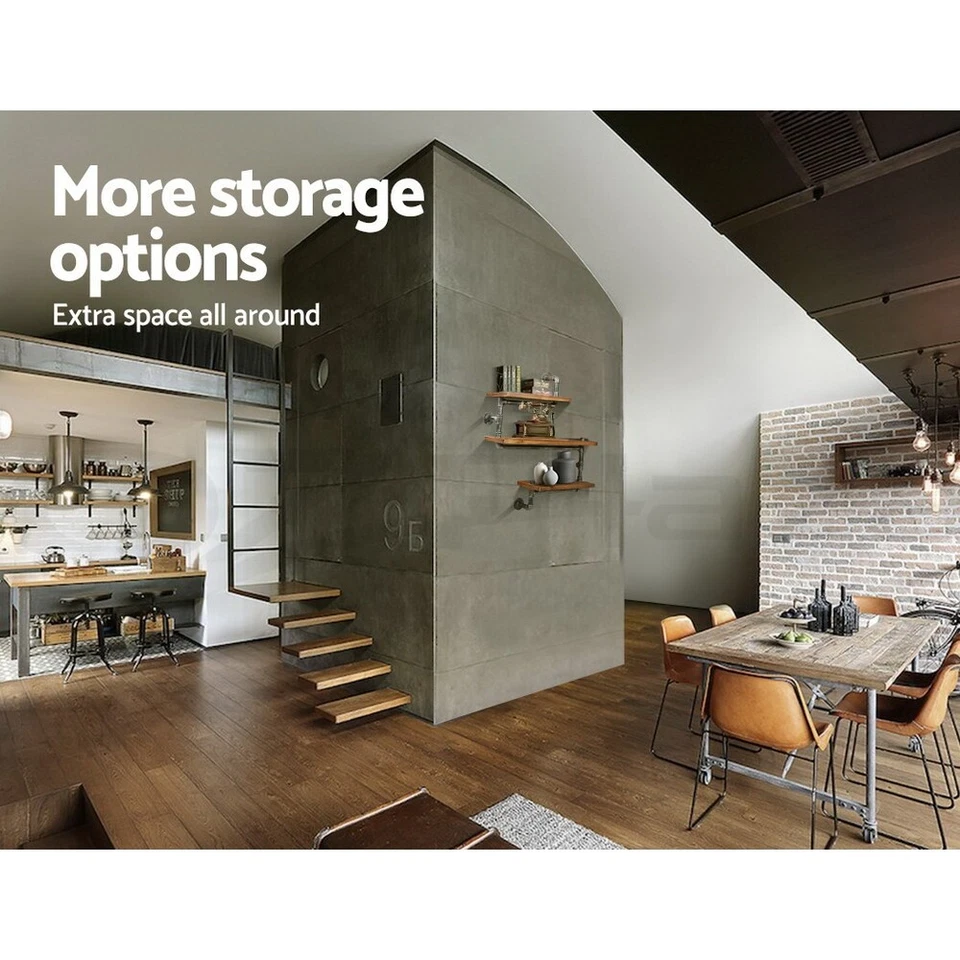 Artiss Floating Wall Shelf 3-Tier DIY Metal Pipe Shleves Storage Industrial IONA - image 3 of 4