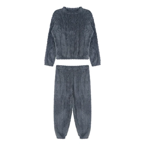 Womens Pajamas Set New Year Sleepwear Solid Color Homewear Elastic Waistband - Picture 54 of 79