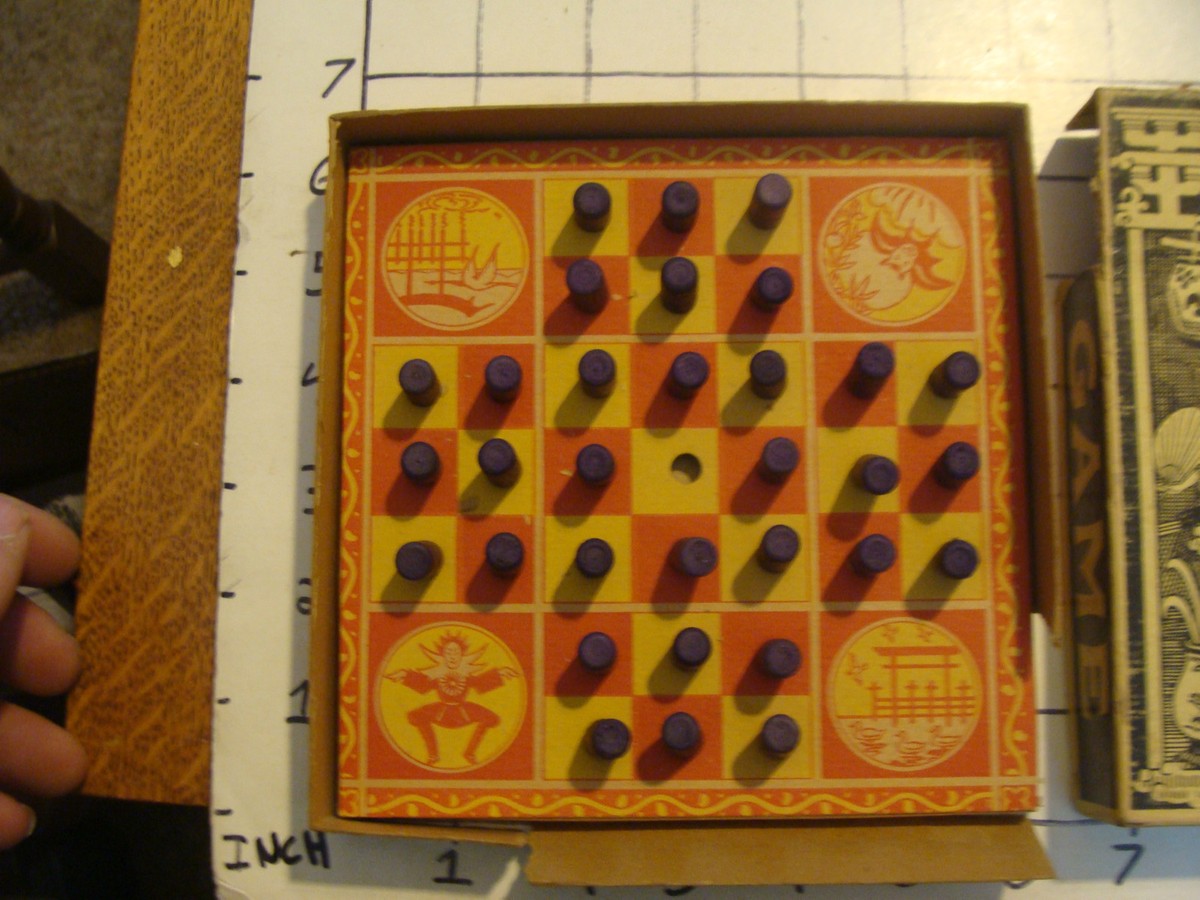 アンティーク什器 Vintage Original ORIENTAL PUZZLE in box, WWII era, wood and