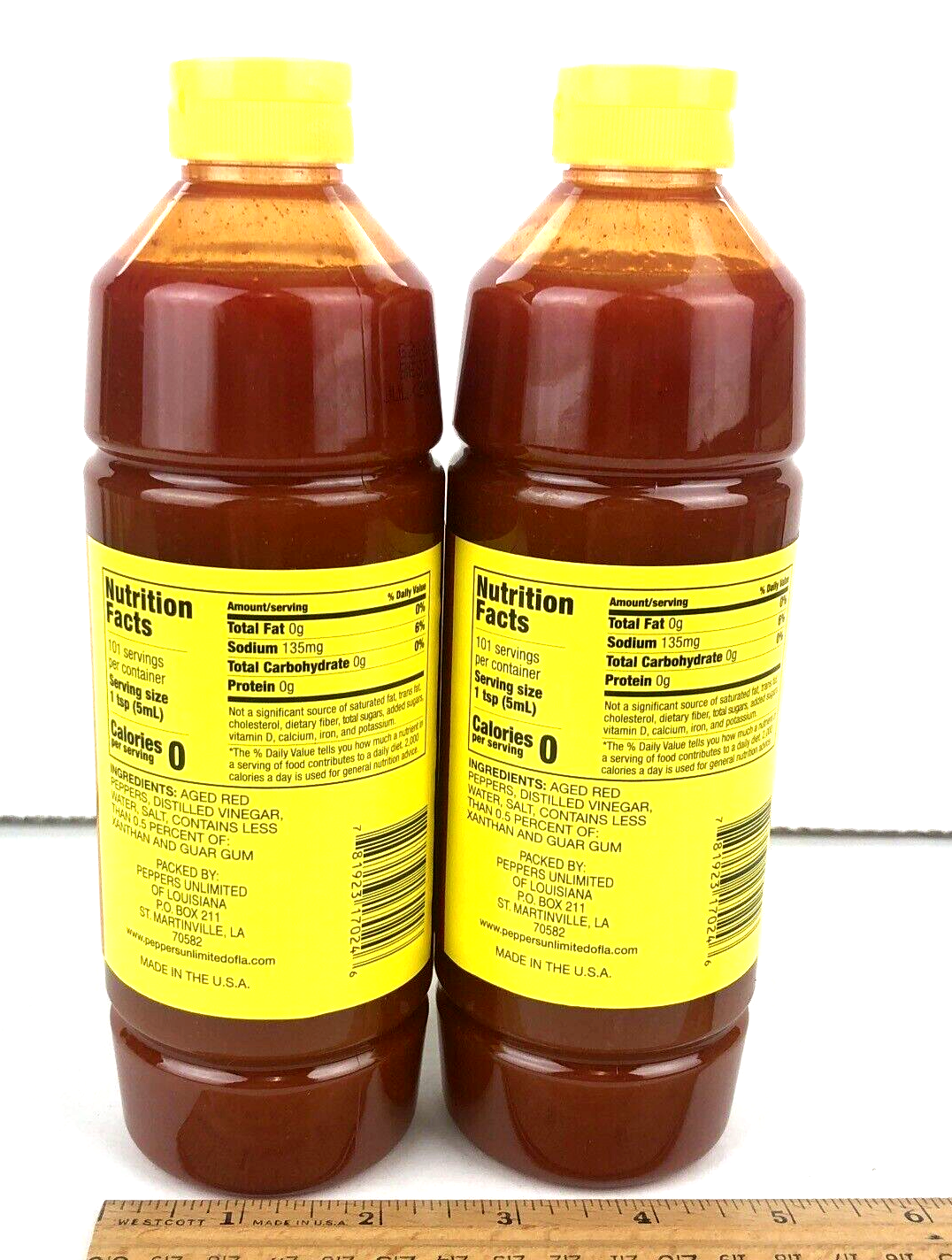 Louisiana Supreme Cajun Hot Sauce 2 Bottles 17 OZ EA Aged Red Peppers