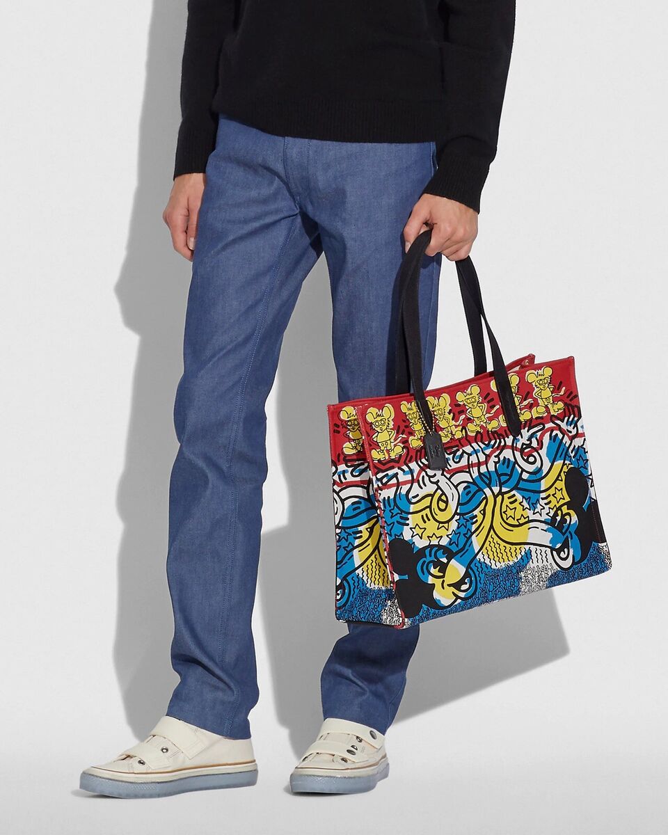 ディズニー ミッキー マウス X キース トート 42 5227 COACH 5227 Disney mickey mouse x keith haring tote 42 Blue