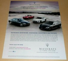 MASERATI  SPORTS CARS -A FAMILY OF WORLD CLASS PERFORMERS 2011