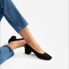 Everlane Women's Black Suade The Italian Leather Day Heel Sz 8