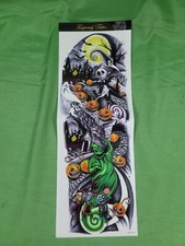 18" Nightmare Before Christmas Large Temporary Tattoo - Full Arm / Leg / Back