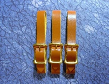 3 New Brown 3/8 in. Leather Pocket Watch Fob Straps