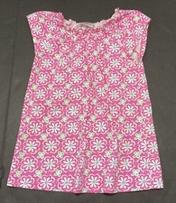 Girls Hanna Andersson Pink Floral Lightweight Knit Dress Size 120 6x-7 EUC