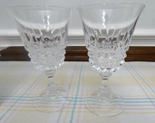Vintage W M Dalton French Lead Crystal No.2 Wine Glasses in Box Verite Pattern
