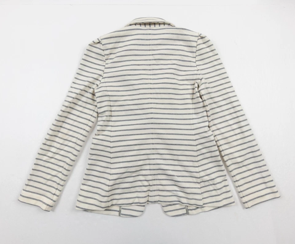 A от Anthropologie Blazer женщин маленький слоновой кости вязаный жакет в полоску женщины с воротником - Изображение 4 из 4