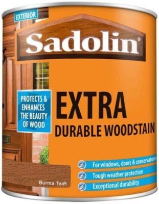 1l Sadolin extra Lösungsmittel Ölbasis Außen Innen Holzfleck Burma Teak