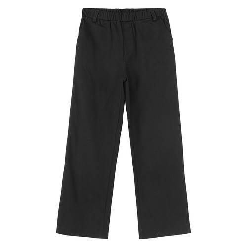 Kids Boys Solid Color Flat Front Uniform Chino Trousers for Casual Formal Wear - Picture 10 of 41
