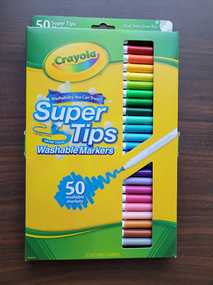 Crayola 50 Super Tips Washable Markers ~Draw Thin/Draw Thick