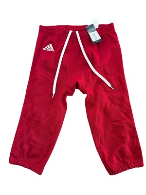 Adidas Mens Tech Fit Red Primeknit  Football Pants White Drawstring Size XL