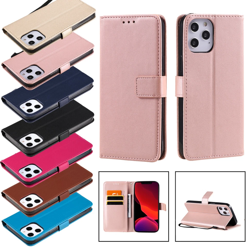 For iPhone 16 15 14 13 12 11 8 X Max Leather Wallet Flip Protective Cover Case - Image 2 of 4
