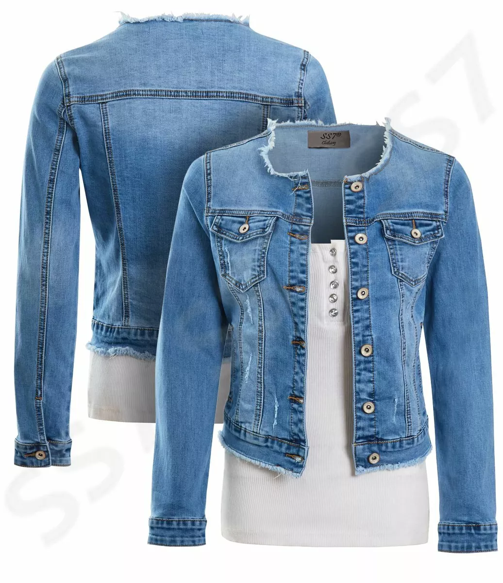 Fitted denim shop jacket women