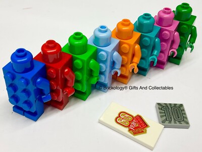 Lego Minifigures Full Set Colours Brick Suit Costume Monochrome Printed  Tiles UK