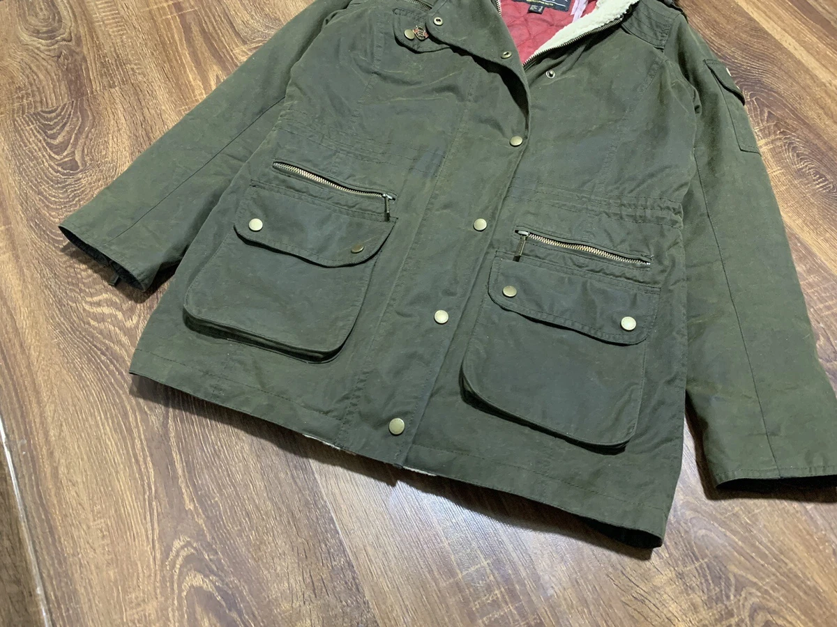 Barbour international camien wax parka jacket US8 UK12