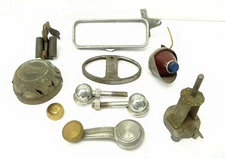 Vintage Buick Rear View Mirror, Taillight, Window Handle & Car Parts Lot – Metal