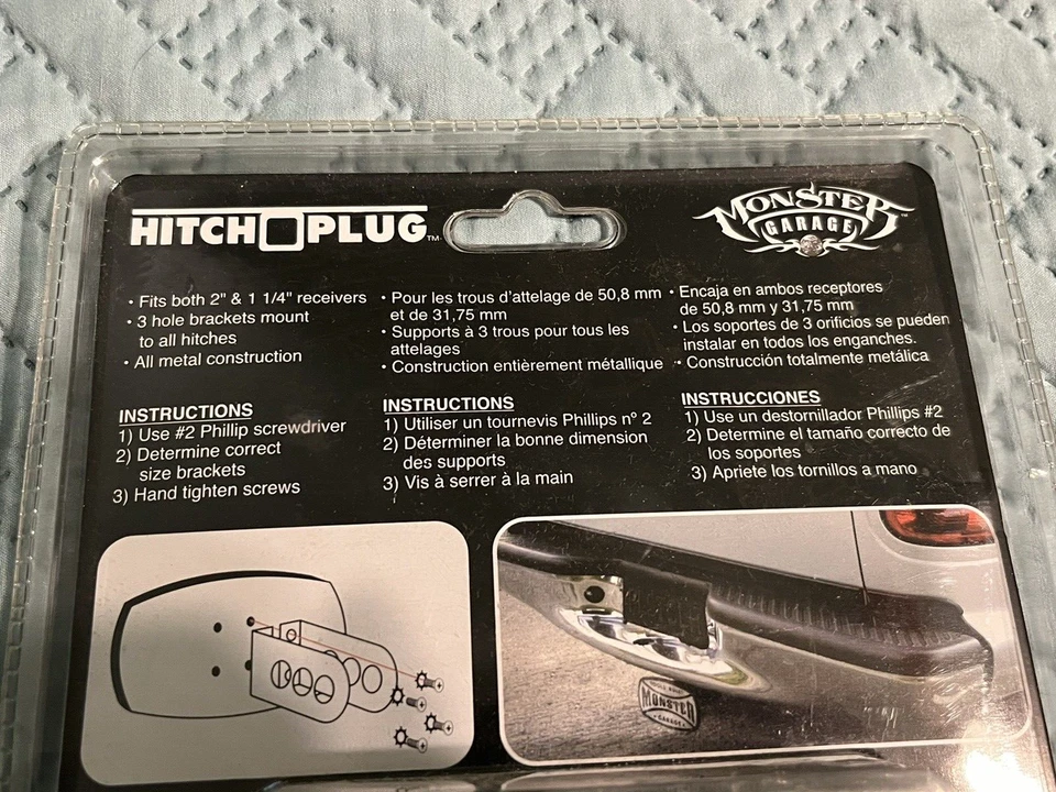 NUEVO Monster Garage Tools Regla Enganche Enchufe Aluminio Cepillado Se Adapta a 2" o 1 1/4" Foto 3 de 4