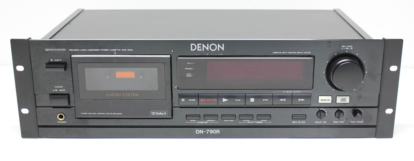 Denon DN790R Professional Three Head Cassette Deck Recorder Rackmount